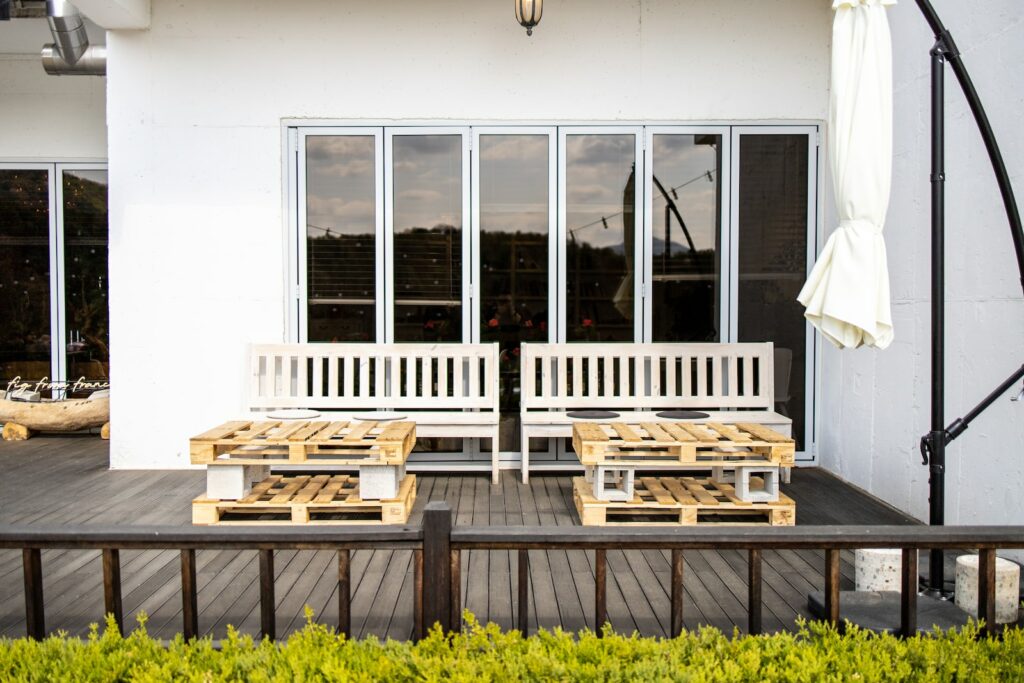 emplacement sur la terrasse